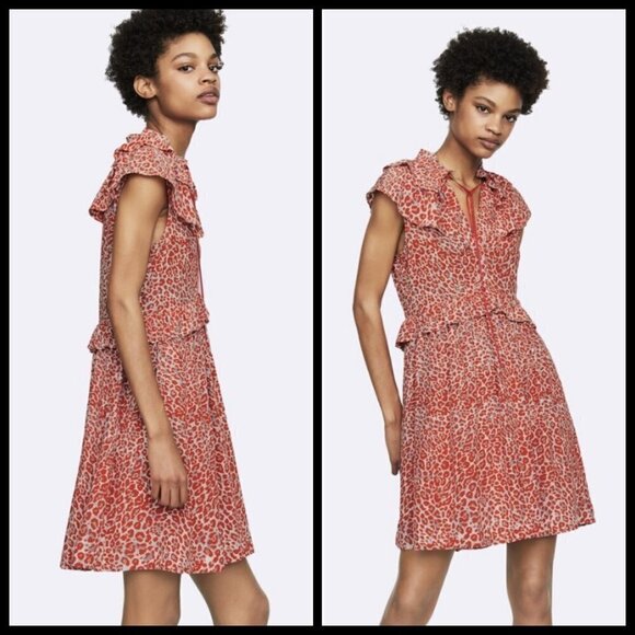 💕MAJE💕 Rutti Sleeveless Leopard Print Dress - Picture 2 of 16